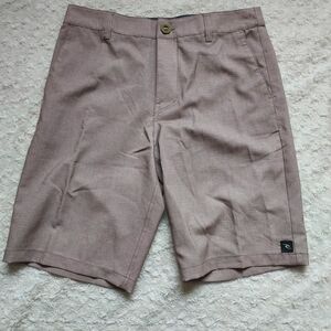 Rip Curl Heathered Tan Flat Front Boardwalk Shorts W29 Beach Surf Summer Spring